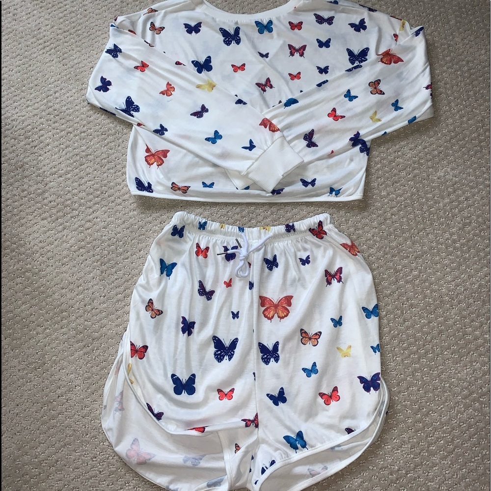 *never worn* Shein butterfly lounge set S